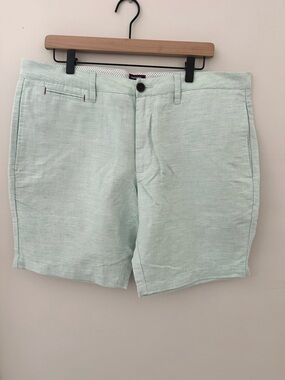 Light Green Linen & Cotton Coastal Preppy Shorts W36– UNTUCKit – Summer Casual